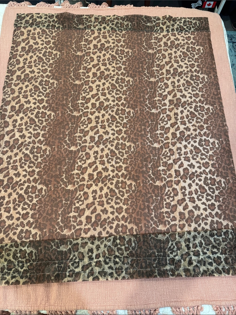 Leopard Print sheer fabric piece  40” x 55”
